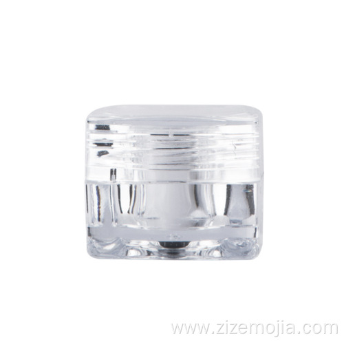 Square 5g cosmetic plastic clear jar with lid